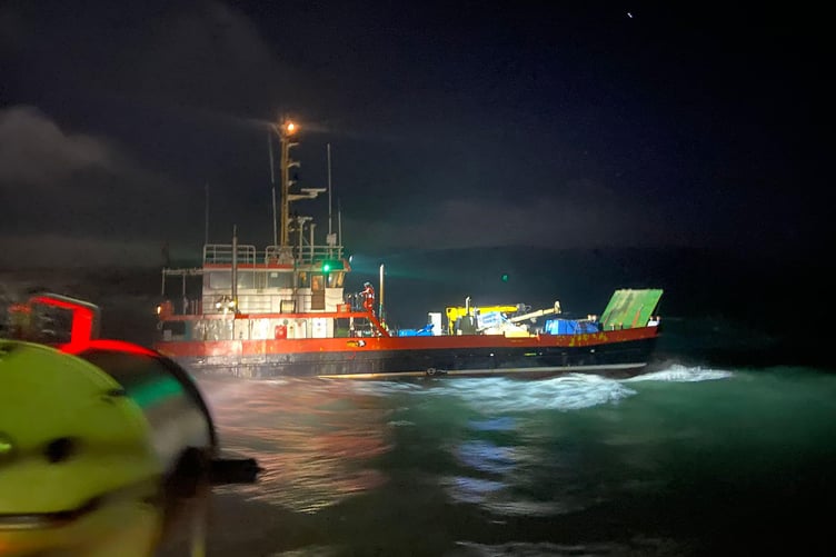 The 25m commercial vessel assisted by Angle Lifeboat