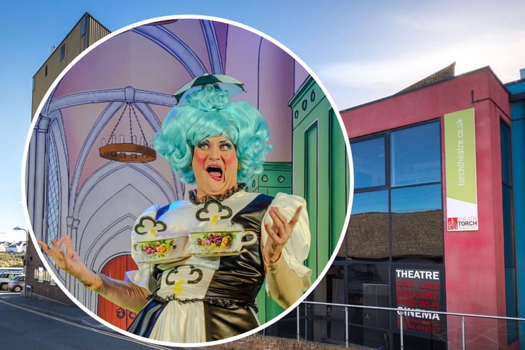 Torch Theatre pic - with 2024 Jack and the Beanstalk Dame