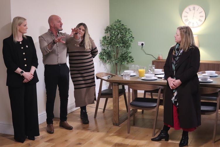 Cabinet Secretary Jayne Bryant MS on the guided tour from registered manager Jonathan Lewis