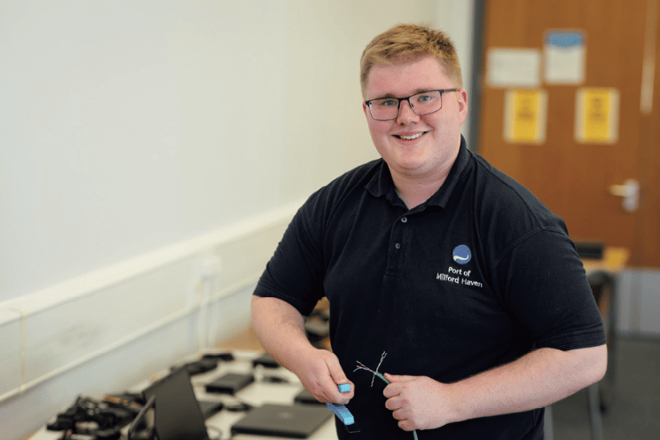 IT Apprentice Craig Davies at the Port of Milford Haven