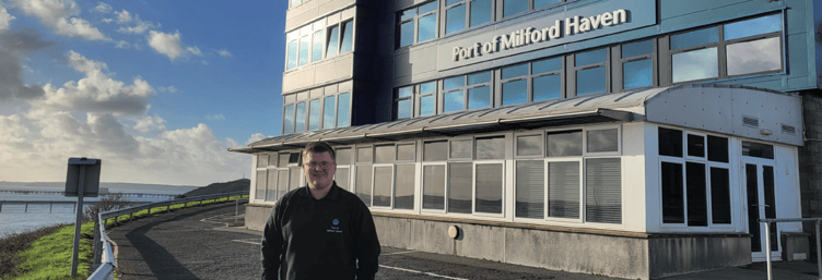 IT Apprentice Craig Davies at the Port of Milford Haven