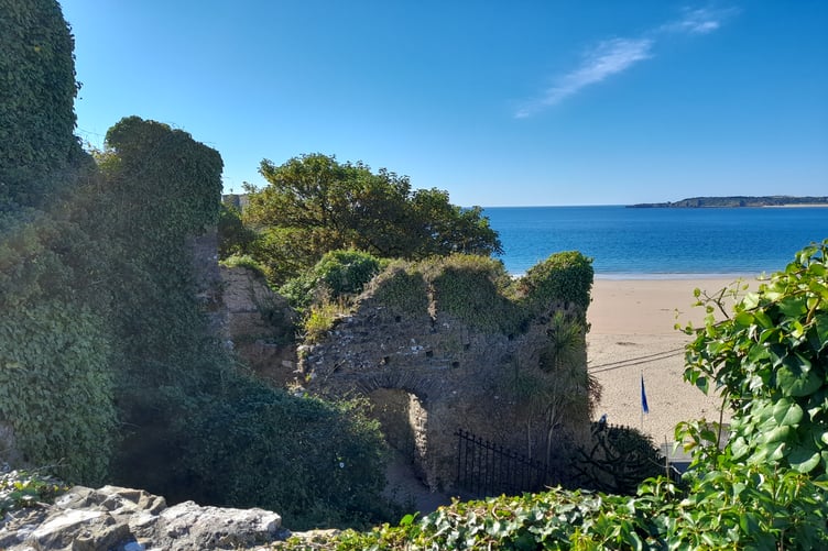 View from Castle Hill, Tenby to Caldey Island