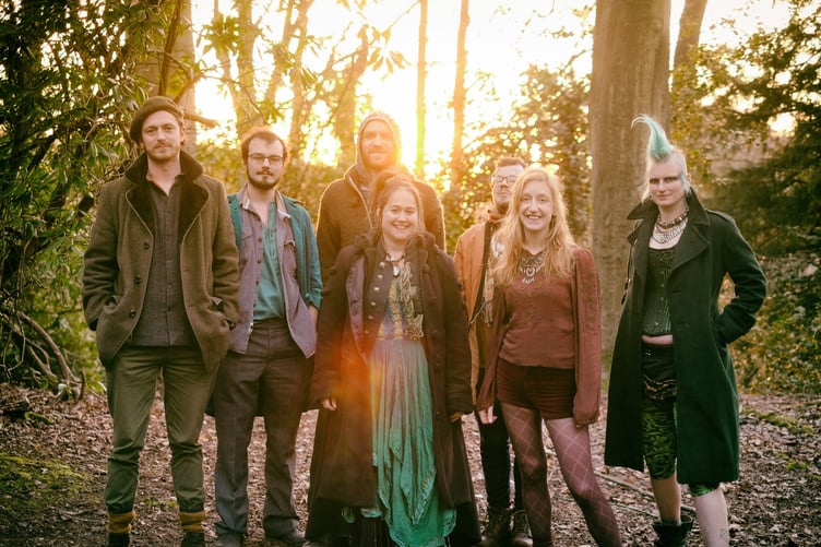 Bristol 7-piece Ushti Baba, who will be performing live at Small World Theatre, Cardigan on March 21.