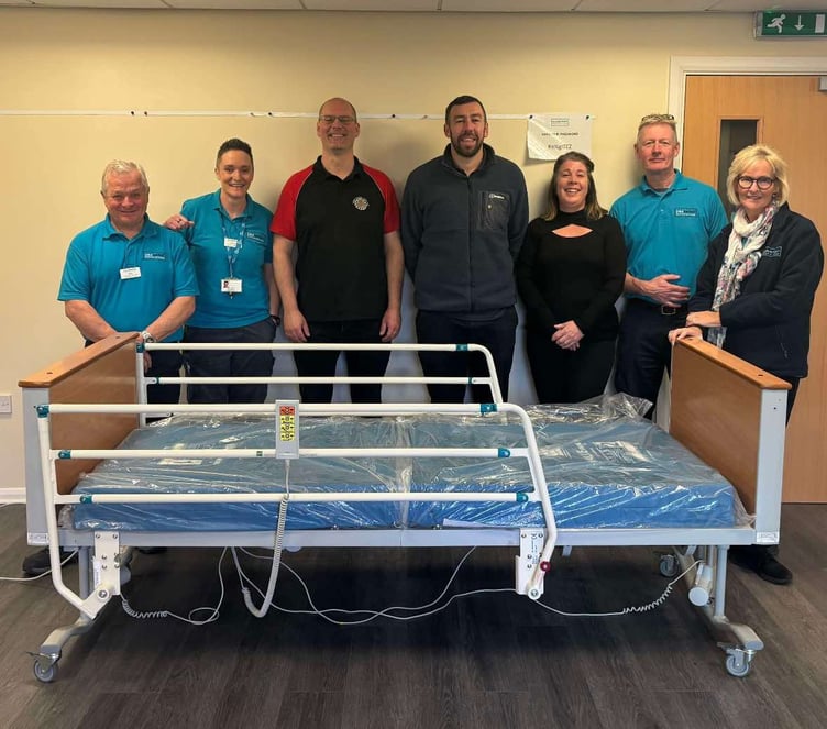 Current and past presidents of Tenby Round Table alongside Paul Sartori’s Equipment Loan Team.