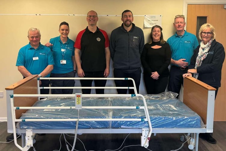 Current and past presidents of Tenby Round Table alongside Paul Sartori’s Equipment Loan Team.