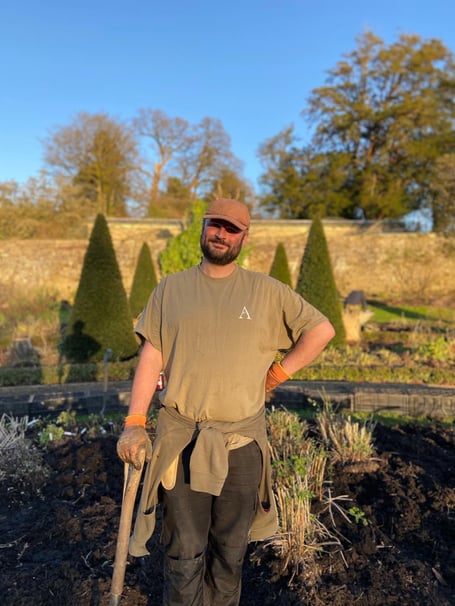 Freddy Fuller in the Upper Walled Garden at Aberglasney