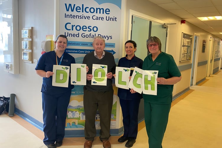 Raymond Morris, of Llandissilio, raised £1,050 for the Intensive Care Unit (ICU) at Withybush Hospital during his 90th birthday celebrations at Caffi Beca in Efailwen. In 2019, Raymond spent two weeks in ICU after a 15-hour operation. Six years on, he wanted to show his appreciation for the fantastic care he received.