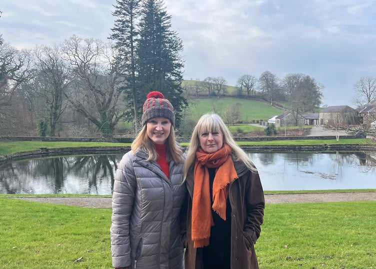 ITV’s Camilla with Aberglasney Gardens’ Director, Helen Scutt, during the filming.
