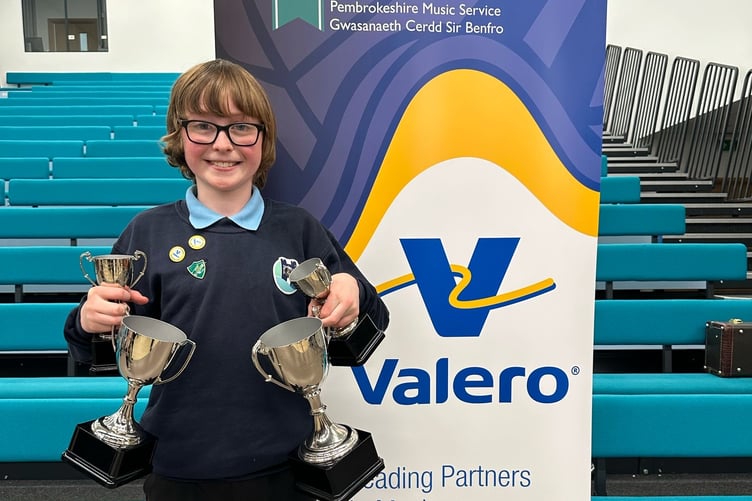 Wolfgang Evans, of Ysgol Bro Penfro in Pembroke, was overall winner in the Primary Valero Music Festival 2025
