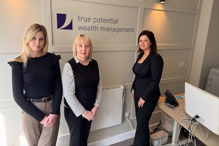 Heather Chambers, Sara Hicks and Amy Pugh at True Potential Wealth Management in Tenby