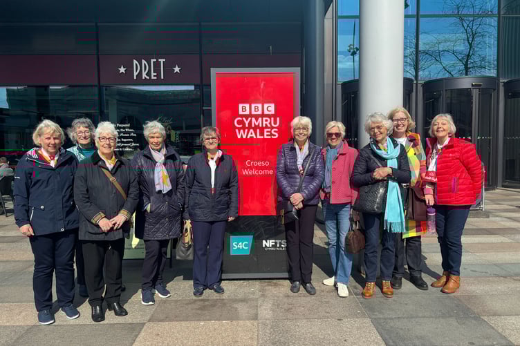 Lower Landsker Trefoil Guild members visiting the BBC Studios in Cardiff