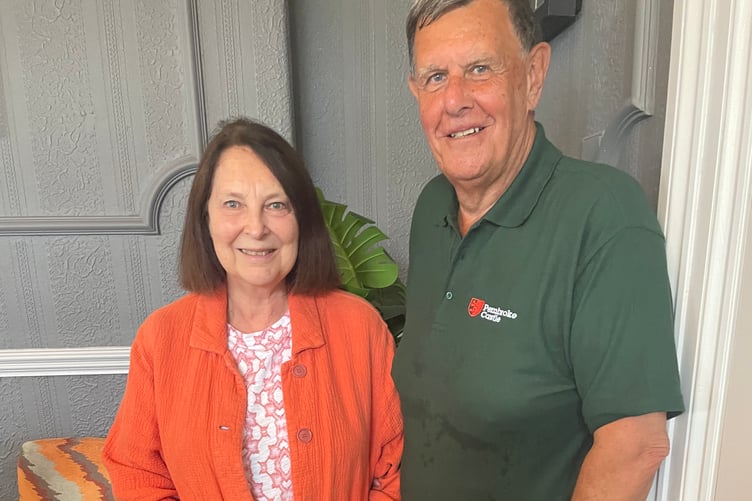 Narberth Ladies Probus Club president Jane Davies and historian Gareth Mills at the Plas Hotel.