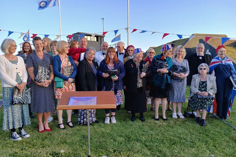 Quaynotes Choir taking part in the 80th VE Day at Carew