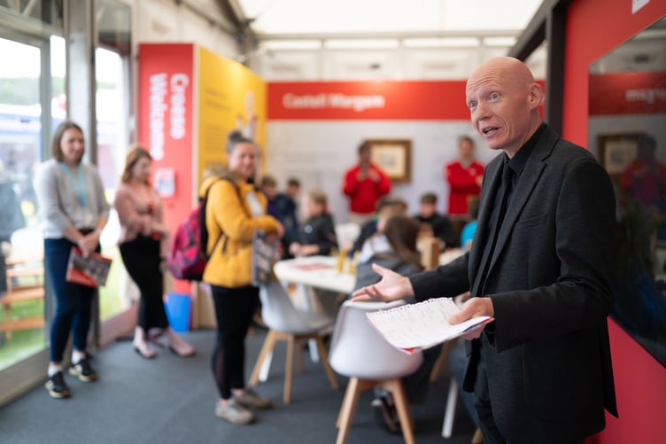 Rhodri Llwyd Morgan at the National Library of Wales’ youth strategy launch