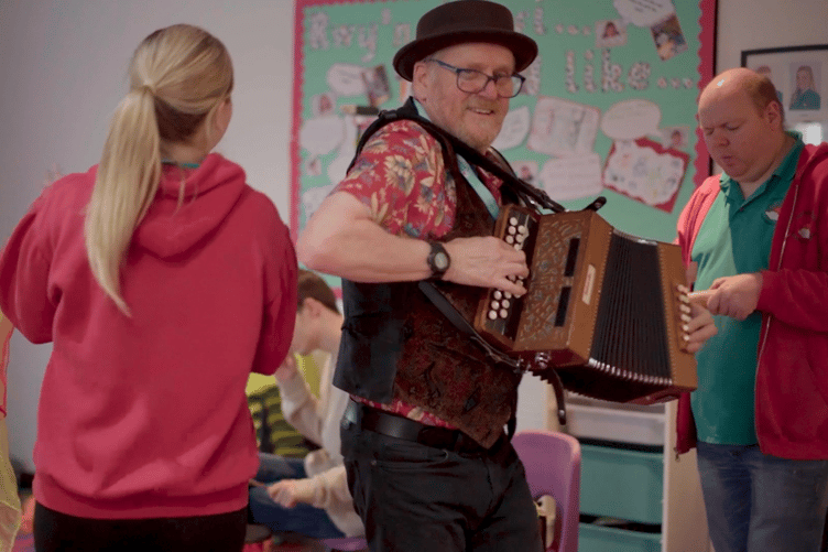Chris playing melodeon