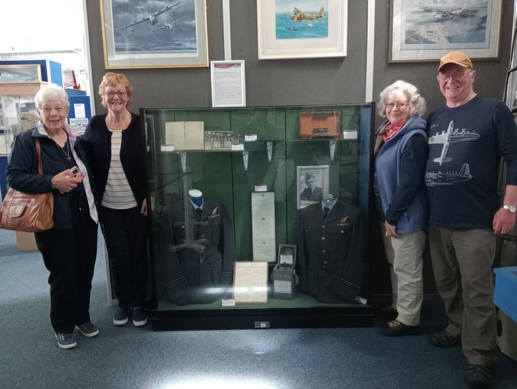 Burrows family members with the display at Pembroke Dock Heritage Centre