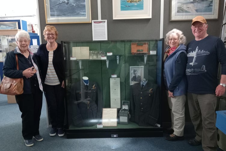 Burrows family members with the display at Pembroke Dock Heritage Centre