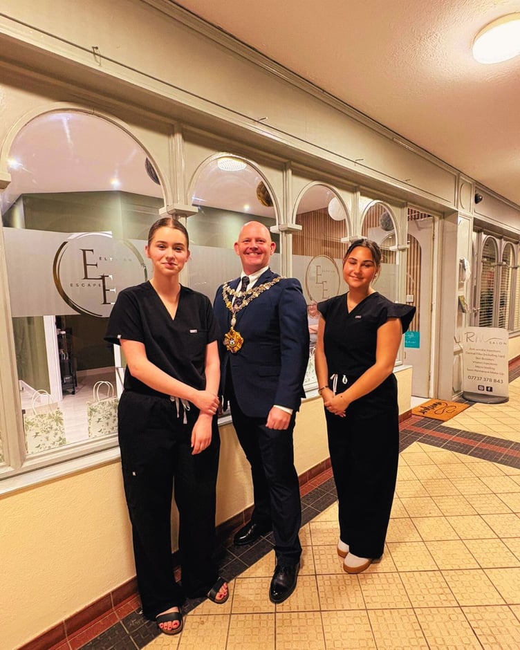 Mayor of Pembroke Cllr Gareth Jones visiting Elysian Escape at a launch event