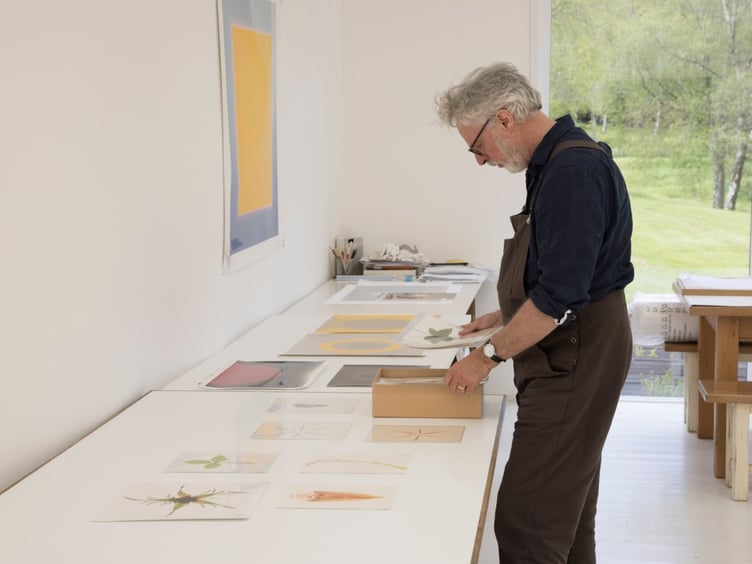 Garry Fabian Miller working in his studio