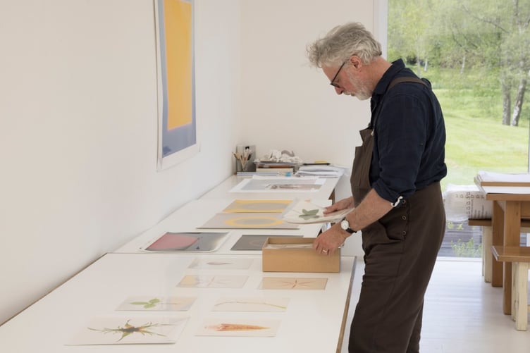 Garry Fabian Miller working in his studio