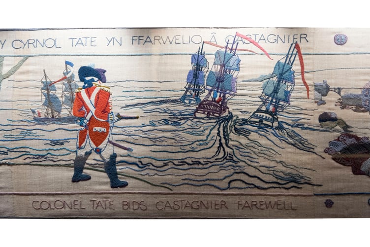 T7YN8Y United Kingdom, Wales, Pembrokeshire, Fishguard, The Last Invasion Tapestry