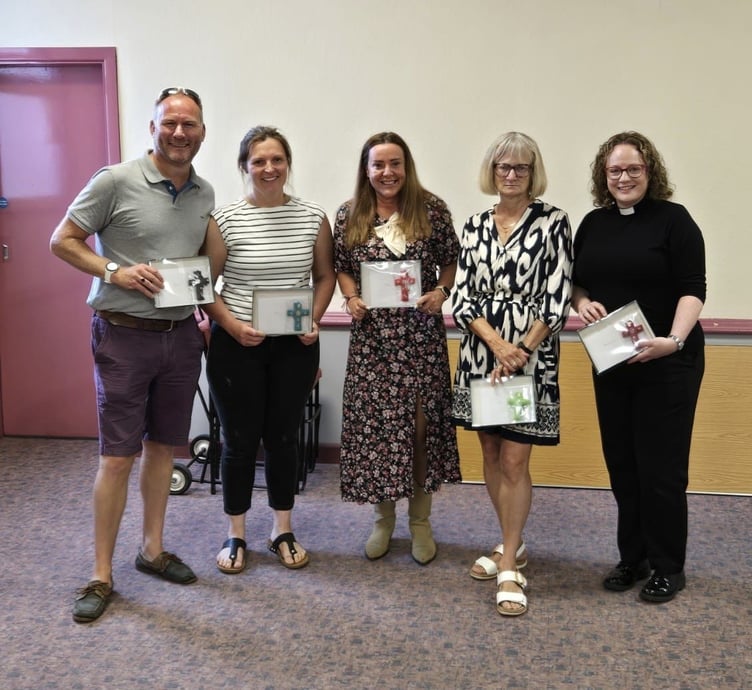 Five of the six walkers who raised over £4,500 for Carew Group of Churches