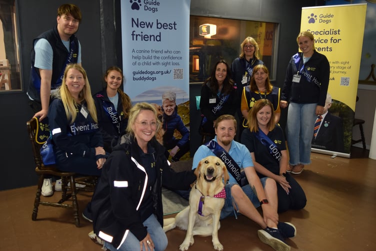 The Guide Dogs team waiting to welcome families at Folly Farm