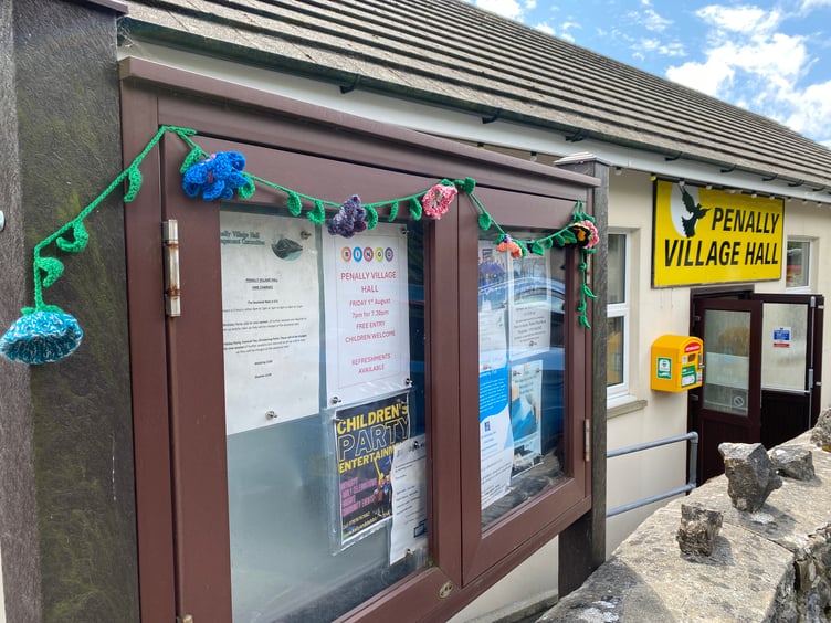 Penally Village Hall and noticeboard