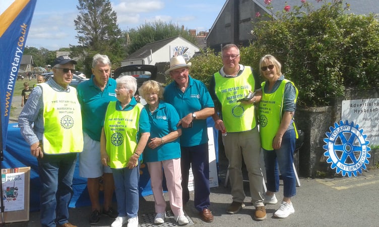 Members of Narberth and Whitland Rotary at Whitland Carnival 2025