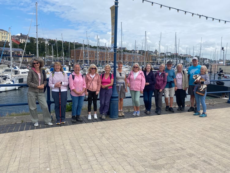Members of Llanteg Community Walking Group at Milford Marina on Sunday, July 27.