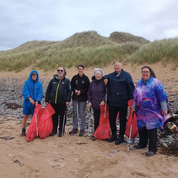 Roots to Recovery litter pick on Freshwater West beach