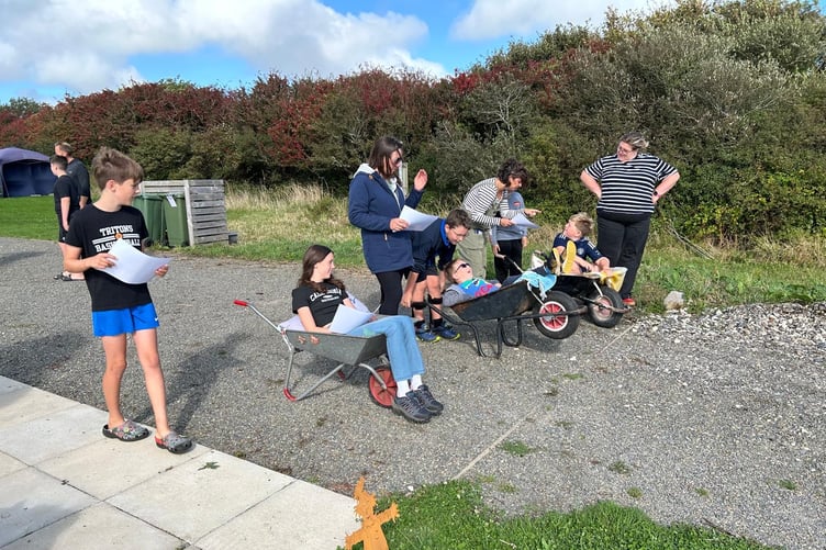 Wheelbarrow races at Manorbier & District Village Show
