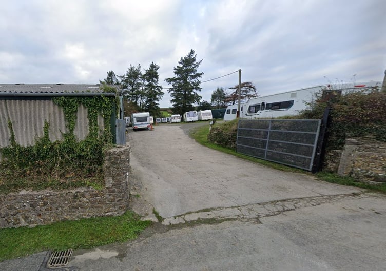Caravan storage at Merrixton House Farm, Stepaside