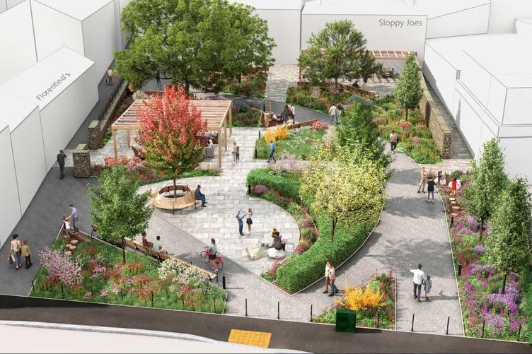 Image showing how a revamped Jackson’s Square, Carmarthen, would look