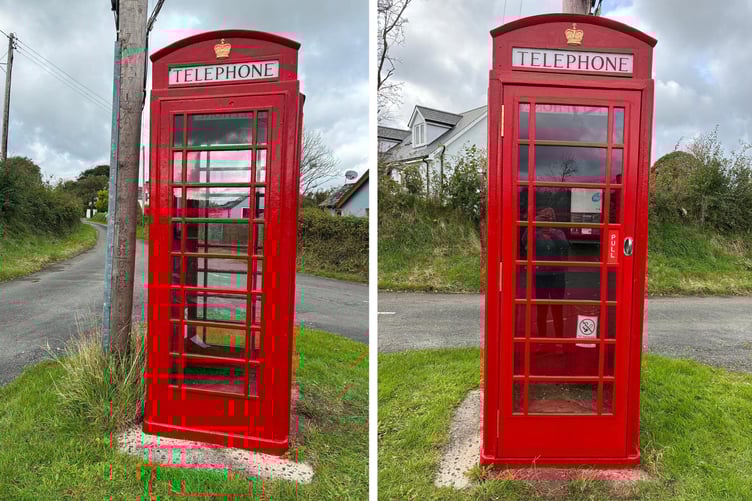 Restored: The telephone box at East Williamston