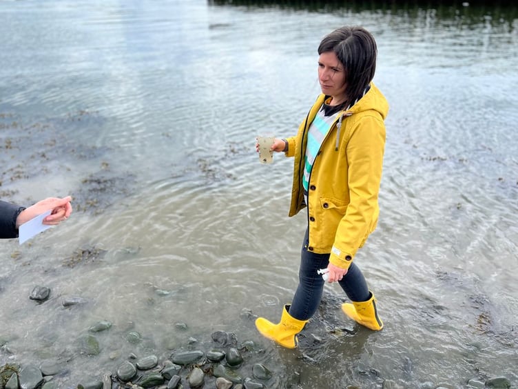 Sandra Jervis monitoring water pollution at Aberystwyth