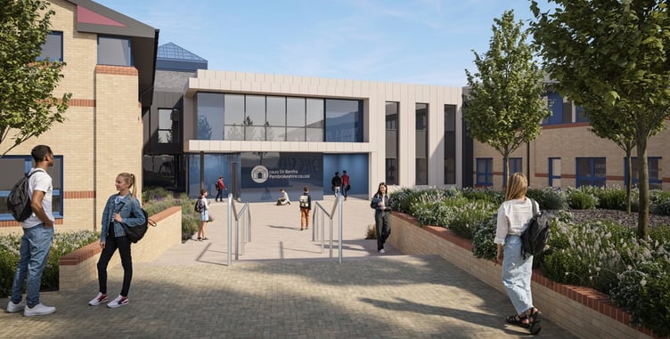Artist’s impression of the new entrance to Pembrokeshire College