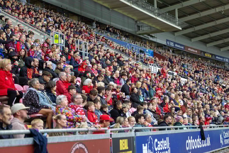 Scarlets fans watch their team at home to Munster