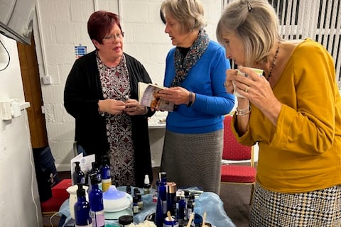 Kilgetty WI members take an interest in Helen’s aromatherapy range