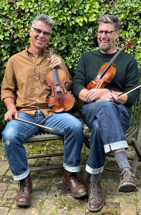 Twin fiddlers Jock Tyldesly and Teilhard Frost