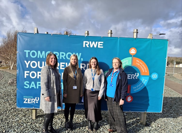 Judith Williams, Leanne Johnson and Hannah Myers from RWE Pembroke Power Station, and Jo Lutwyche