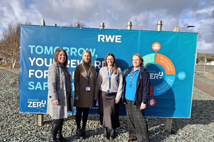 Judith Williams, Leanne Johnson and Hannah Myers from RWE Pembroke Power Station, and Jo Lutwyche