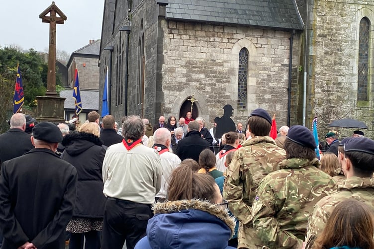 Remembrance Service outside St John’s Church, Pembroke Dock