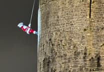 Santa's magical arrival at Pembroke Castle