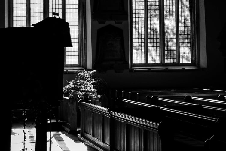 Light entering St Mary’s Church, Tenby