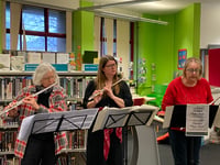 Cleddau Flute Choir trio delights at Pembroke Dock Library