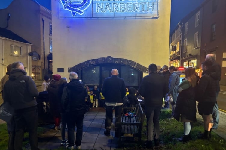 Carol singing at Narberth