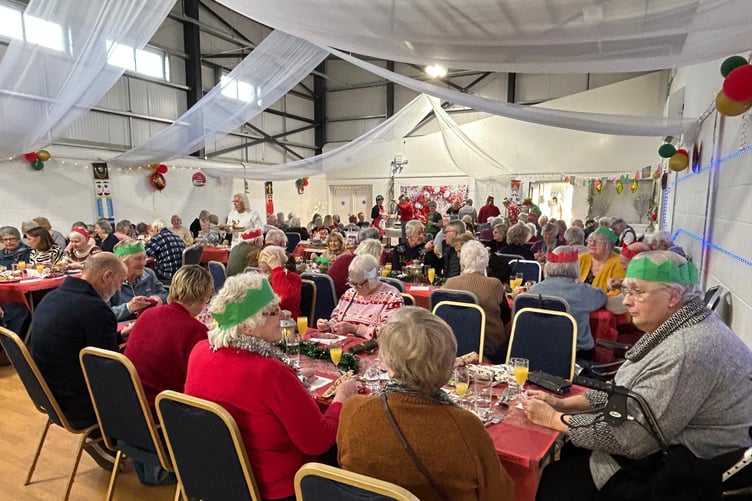 Big turnout at Manorbier Community Christmas Lunch, Giraldus Centre