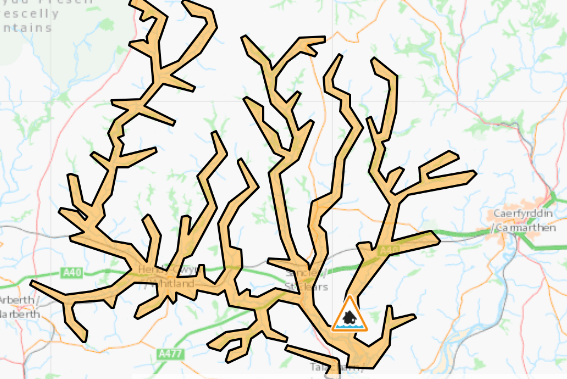 Flood alert for rivers in the Taf and Cynin catchments