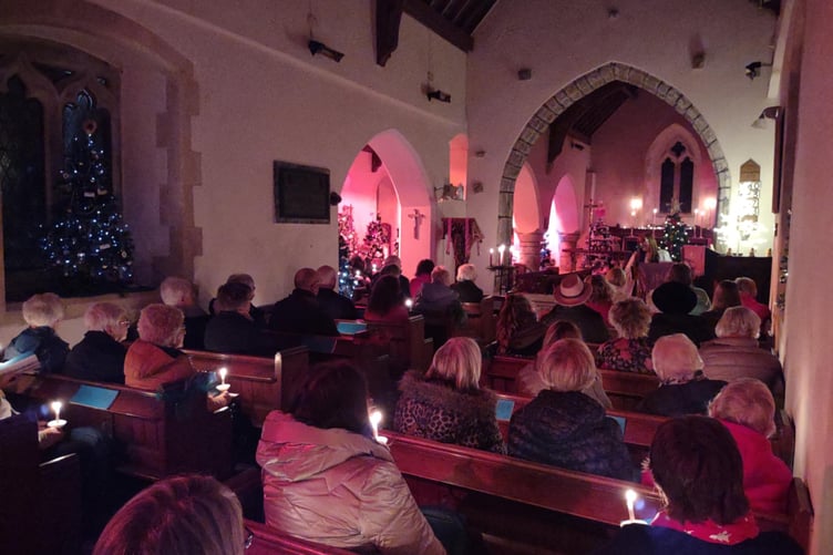 Inside Begelly Church during the Christmas Tree Festival